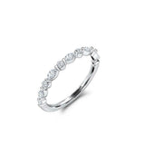 Stackable Petite Minimal Wedding Band 0.48ct Marquise Diamond 14k WhiteGold Over