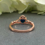 1ct Heart Cut Blue Sapphire Claddagh Design Engagement Ring 14k Rose Gold Finish