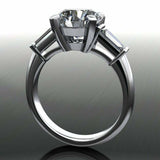 2ct Round Cut Diamond Engagement Ring 14k WhiteGold Over Trilogy Bridal Set Band