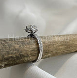 1.6ct Heart Cut Simulated Diamond Wedding Bridal Ring Halo 14k White Gold Plated