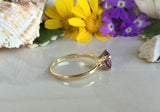 1ct Engagement Ring Oval Cut Purple Amethyst Solitaire Women 14k YellowGold Over