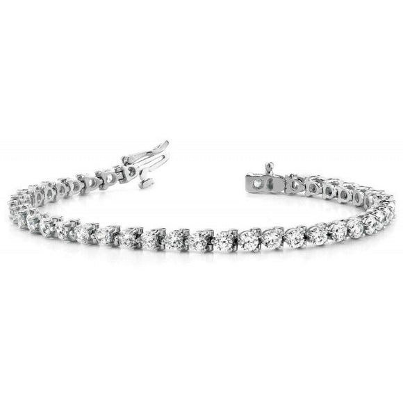 10Ct Round Cut Diamond Unique Slim Stylish Tennis Bracelet 14K White Gold Finish