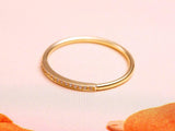 Thin Minimalist Wedding Band 0.5ct Round Cut VVS1D Diamond 14k Rose Gold Finish