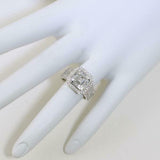 4ct Asscher Cut Diamond Engagement Ring Halo Fancy Solitaire 14k White Gold Over