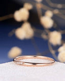 0.2ct Round Cut Diamond Wedding Band Anniversary Minimalist 14k Rose Gold Finish