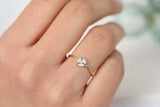 0.4ct Engagement Ring Marquise Diamond Cluster Minimalist 14k Yellow Gold Finish