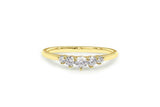 Five Stone Engagement Ring 0.7ct Round Cut VVS1D Diamond 14k Yellow Gold Finish