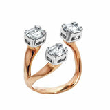 3Ct Baguette Cut Diamond Unique Open Engagement Ring 14K Dual Tone Gold Finish