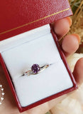 1ct Round Purple Amethyst Engagement Ring 14k White Gold Finish Unique Solitaire