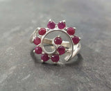 1.5ct Engagement Ring Round Cut Pink Ruby Swirl Twist 14k White Gold Finish