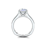 Hidden Halo Solitaire Engagement Ring 2ct Cushion Cut Diamond 14k WhiteGold Over