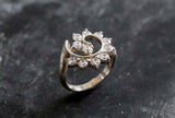 1.5ct Engagement Ring Round Cut Diamond Swirl Twist Design 14k White Gold Finish