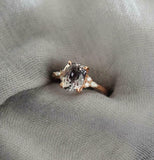 2.3ct Cushion Cut Morganite Engagement Ring Diamond Accents 14k Rose Gold Finish