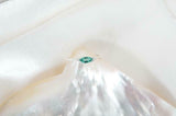 0.2ct Marquise Cut Green Emerald Trilogy Minimalist Ring 14k White Gold Finish