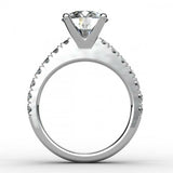 2ct Round Diamond Solitaire With Accents Engagement Ring 14k White Gold Finish