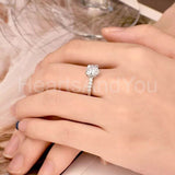 1ct Heart Simulated Diamond Solitaire with Accents Ring 14k White Gold Plated