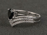 2.3ct Engagement Ring Pear Cut Diamond Curved Bridal Set 14k White Gold Finish