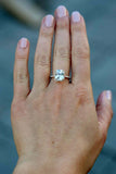 1.5ct Engagement Ring Radiant Cut Diamond Halo Solitaire 14k Rose Gold Finish