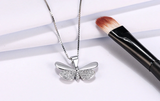 1.1ct Round Cut Diamond Pendant Butterfly Shaped 14k White Gold Finish NO CHAIN