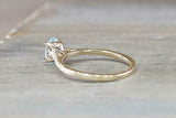 1ct Oval Cut Blue Aquamarine Engagement Ring 14k Yellow Gold Over Diamond Accent