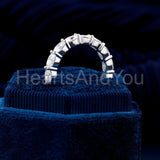 1ct Oval Cut Simulated Diamond Full Eternity Wedding Band 14k White Gold Plated