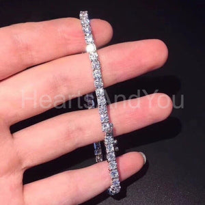 7ct Round Cut Moissanite Cocktail Tennis Bracelet 14k White Gold Plated