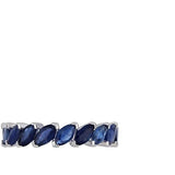 4Ct Marquise Cut Blue Sapphire Full Eternity Wedding Band 14K White Gold Finish