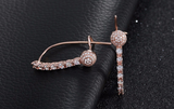 1.3ct Round Cut VVS1 Diamond Double Halo Women Drop Earrings 14k RoseGold Finish