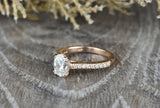 1.2ct Oval Cut VVS1 Diamond Engagement Ring 14k RoseGold Finish Solitaire Bridal