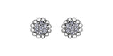 0.25ct Round Cut Moissanite Cluster Stud Earrings For Women 14k WhiteGold Plated