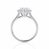 2.2ct Heart Diamond Engagement Ring Halo 14k White Gold Finish with Round Accent