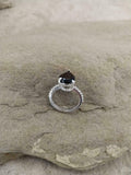 1.2ct Engagement Ring Pear Cut Diamond Solitaire with Accent 14k White Gold Over