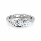 1.5Ct Round Cut VVS1/D Diamond Three Stone Engagement Ring 14K White Gold Finish