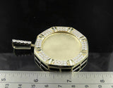 1.25ct Round Cut VVS1D Diamond Pendant Memory Love Frame 14k Yellow Gold Finish