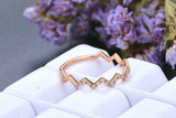 2ct Round Cut Yellow Citrine Zig Zag Petite Stackable Band 14k Rose Gold Finish