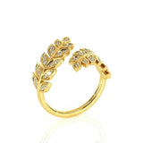 1.5ct Round Cut Diamond Petal Leaf Women Engagement Ring 14k Yellow Gold Finish