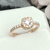 2ct Engagement Ring Round Diamond Halo Solitaire with Accent 14k YellowGold Over