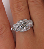 4.5Ct Round Cut Diamond Art Deco Vintage Engagement Ring 14K White Gold Finish