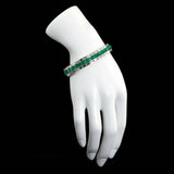 25Ct Princess Cut Green Emerald Gatsby Queen Tennis Bracelet 14K White Gold Over