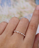 1ct Marquise Cut VVS1D Diamond Wedding Band Ring Minimalist 14k Rose Gold Finish