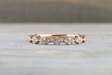 1.2ct Round Cut Diamond Wedding Band Thin Minimalist Petite 14k Rose Gold Finish