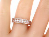 4Ct Round Cut Diamond Elegant 3Row Half Eternity Wedding Band 14K Rose Gold Over