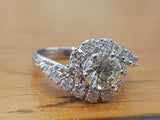 2.5Ct Round Diamond Swirl Twist Solitaire Engagement Ring 14K White Gold Finish