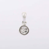 1ct Diamond Pendant Round Cut Brilliant Cluster 14k White Gold Finish NO CHAIN