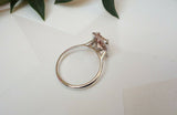 1.2ct Emerald Cut Peach Morganite Engagement Ring 18k WhiteGold Finish Solitaire