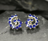 1.5ct Drop Earrings Round Cut Blue Sapphire Swirl Twist 14k White Gold Finish