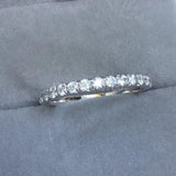 0.7ct Round Cut Moissanite Full Eternity Wedding Band 14k White Gold Plated