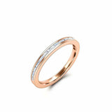 Channel Set Half Eternity Wedding Band 0.3ct Baguette Diamond 14k WhiteGold Over