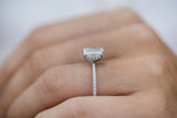 2ct Radiant Cut Diamond Engagement Ring Accent with Solitaire 14k WhiteGold Over