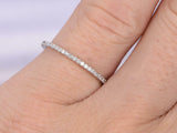 Full Eternity Women Wedding Ring Band 1ct Round Cut Diamond 14k WhiteGold Finish